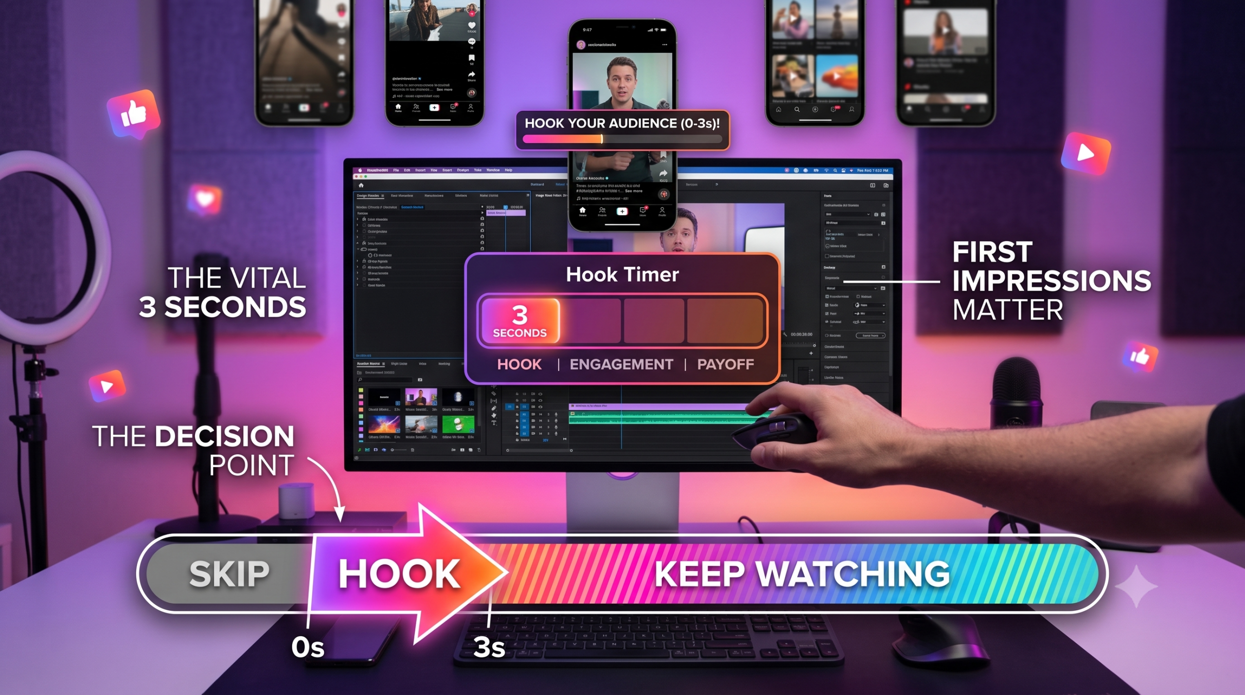 How the First Three Seconds Decide Social Media Video Success